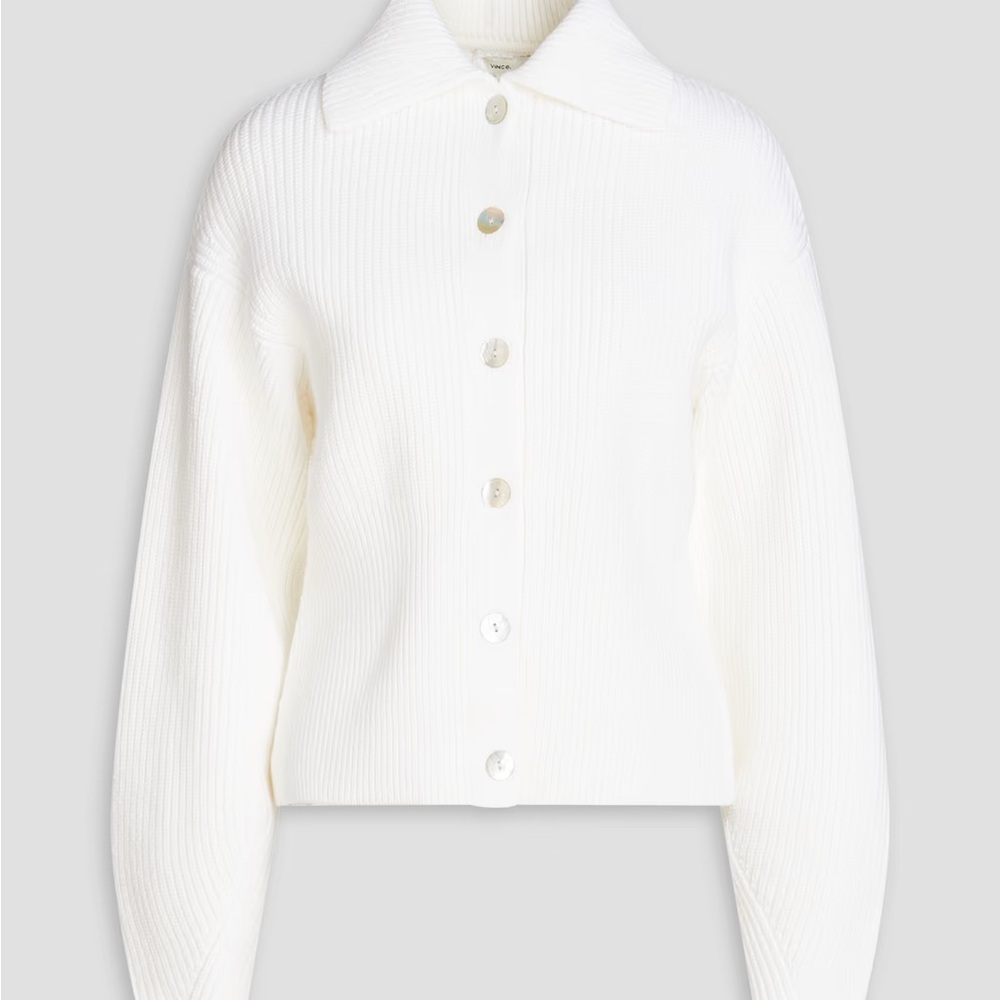 Ribbed cotton-blend cardigan size Medium